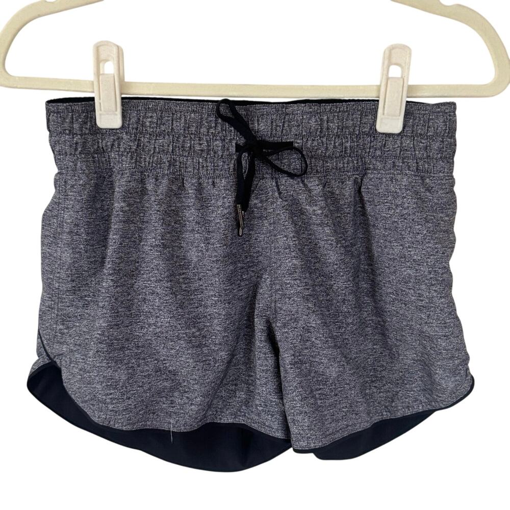 Lululemon Choose A Side Reversible Running Shorts Gray Black Zipper Pocket - 6